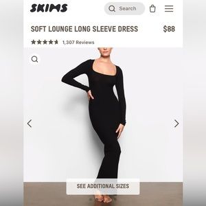 NWT Skims Soft Lounge Long Sleeve Dress Size XS